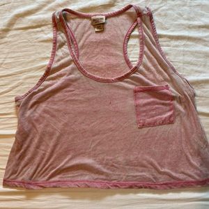 Heathered pink tank crop top